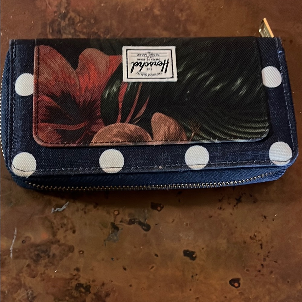 Herschel Supply Company Polka Dot Floral Key & Card Holder